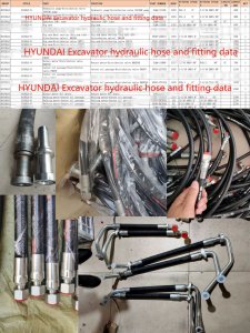 Data of hydraulic hose and fittings on CASE Excavator