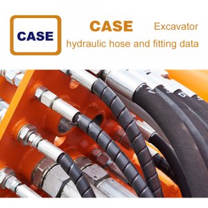 Data of hydraulic hose and fittings on CASE Excavator