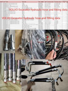 Data of hydraulic hose and fittings on KOMATSU Excavator