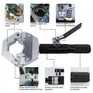 Manual Hydraulic Hose Crimping Tool Auto A/C Hose Hydra-Crimper Repair Air Condition Hose