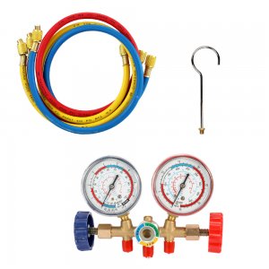 Refrigerant Manifold Gauge Air Condition Refrigeration Set Air Conditioning Tools With Hose And Hook For R12 R22 R404A R134A