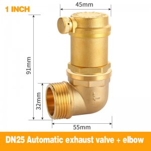Brass automatic exhaust valve + elbow 1/2 inch 3/4 inch 1 inch
