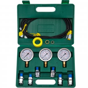 Hydraulic Pressure Gauge Test Kit Tester Coupling for Excavator Construction 8600PSI with Portable Case for Industrial